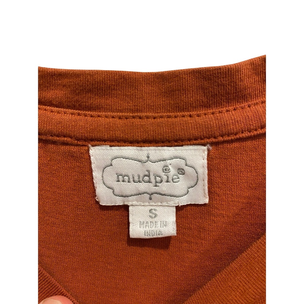Mud Pie Orange Puff Sleeve T Shirt Casual Top Women Small Cotton - Picture 3 of 4